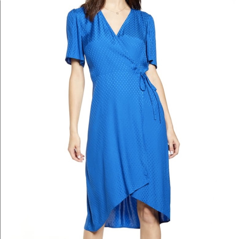 Leith Satin Wrap Dress